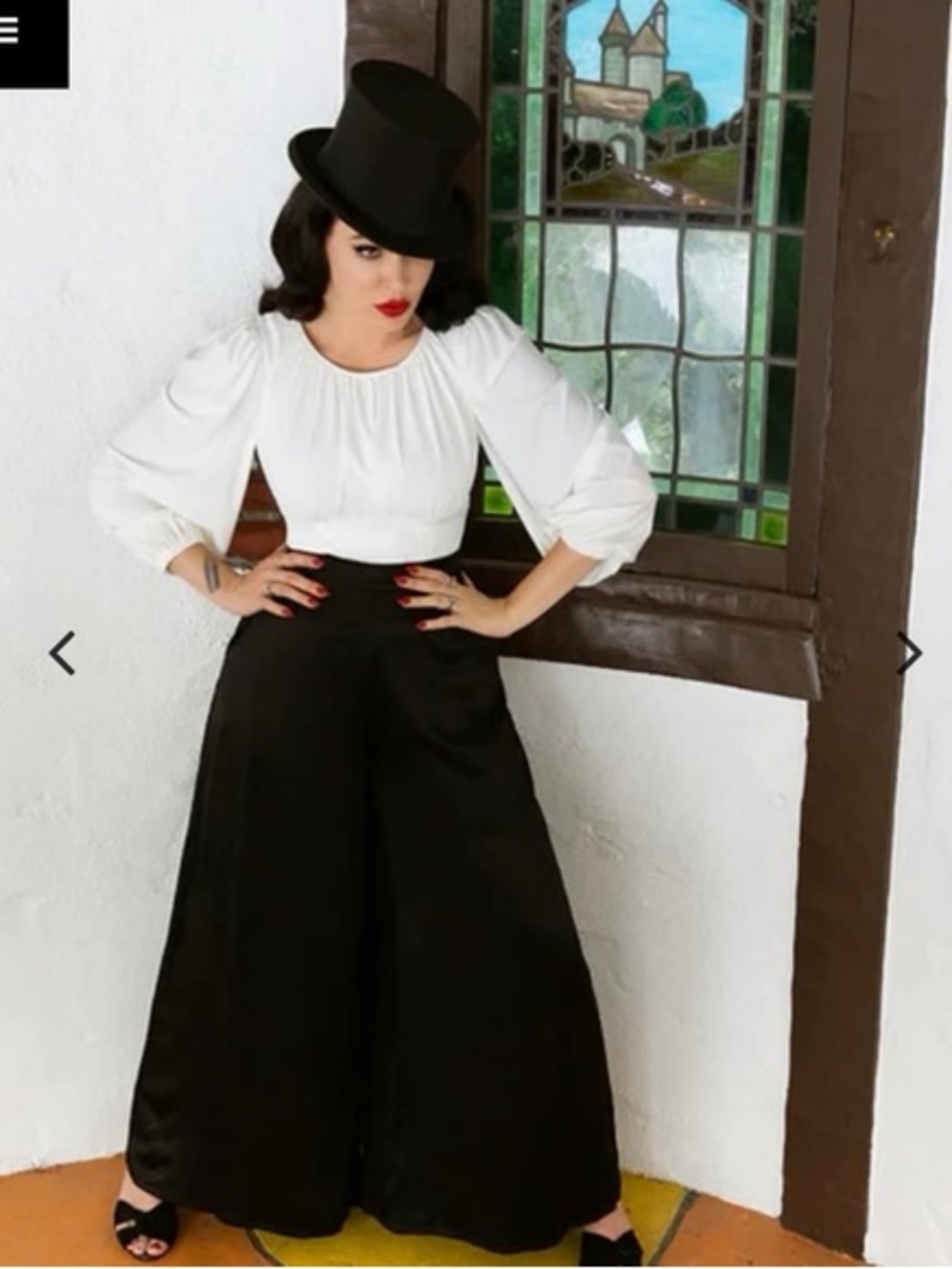 High-Waist Black Wide-Leg Palazzo Pants